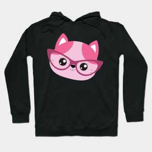 Pink Hipster Cat Hoodie